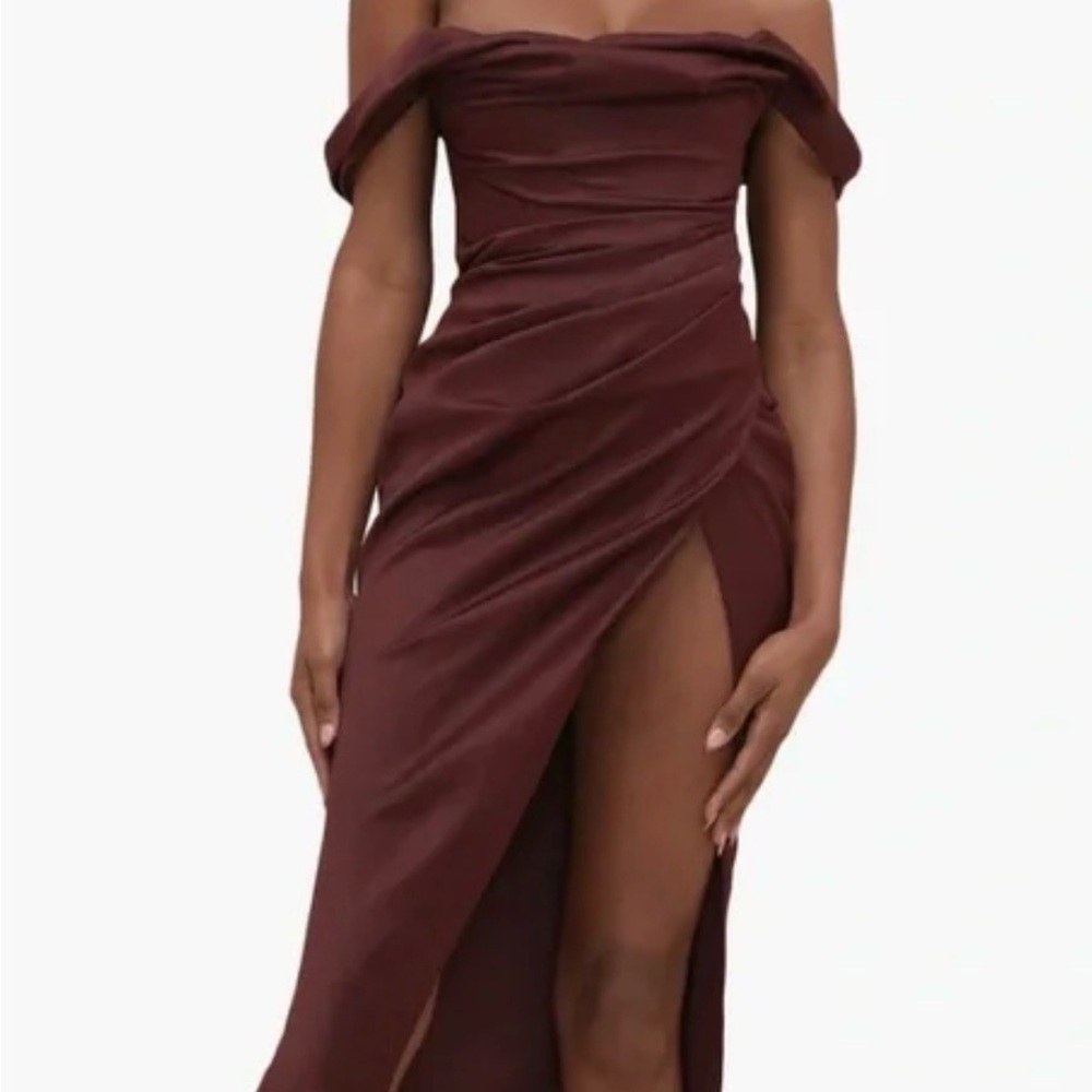 House of CB Strapless Brown Dress